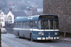 Jones N1174 (GHB682N) shows the blue livery, unique to this NBC subsidiary, as it climbs at Aberbeeg Junction on service 4 from Ebbw Vale to Newport