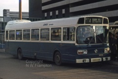 Jones ND3975 (KDW347P) loads in Newport Bus Station. The fares on Jones' service were considerably lower than on the parallel services of Red & White and Western Welsh, so Jones' bus was worth waiting for - hence the number of passengers boarding. The absence of the NBC symbol adjacent to the fleetname was probably an error rather than an unofficial declaration of independence!