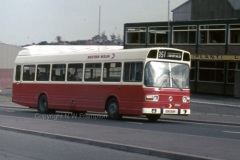 ND4675 (formerly ND875) was another Red & White vehicle that was loaned to Western Welsh for the duration of the period while the old company names survived. The R&W NDs were delivered first, but vehicles of this type were required for the South Glamorgan County sponsored improved limited stop service between Cardiff and Llantwit Major, the start of which coincided with the opening of the Rhoose By-Pass (used by some journeys). The new services 351/352 were operated by the Western Welsh Cardiff (Penarth Road) depot, hence the 'swap' of several of the NDs with WW's own order. The scene is Culverhouse Cross, then the western extremity of Cardiff, but now?