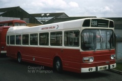 Western Welsh ND2176 (NWO466R) is seen here at Ely Central Works, not long after delivery. Another feature of Leyland Nationals is that they were generally supplied with the last three digits of the 'chassis' number (or vehicle number) showing in the destination blind - in this case the chassis number was 03998.