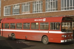 The swapping continued with the 1977 deliveries - this is Red & White N3077 (PKG737R) at Cardiff Bus Station on the 103 service to Blackwood. Although technically a joint service, in practice the 103 was worked by Western Welsh Crosskeys depot. In this case, the fleetname has not been changed.