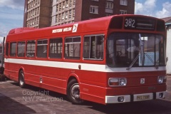 Western Welsh N4477 (PKG739R) at Ely works shortly after delivery. The chassis number is 04382, hence the numbers displayed in the destination blind.