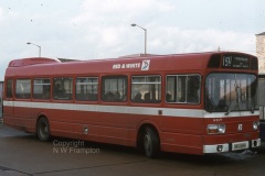 Red & White N3177 (SKG904S) at Newport Bus Station. Service 150 was a long, and then still crew operated, route, initially heading west to Caerphilly and then north along the Rhymney Valley, before turning east again to reach Tredegar. The journey time was over two hours, but the more direct 156 service would have taken you from Newport to Tredegar in a few minutes over an hour and a quarter.