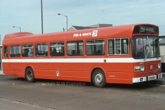 Western Welsh N5277 (SKG919S) also at Newport Bus Station, working on service 151 to Brynmawr via Ebbw Vale. This vehicle was (according to my records) numerically the last to be swapped between WW and R&W, apparently with PKG737R, from September 1977. As explained in the caption to another photo, vehicles operating on service 151 usually displayed 'Ebbw Vale' in the destination window for the first part of the journey, leaving Newport - this instance seems to have been an error.